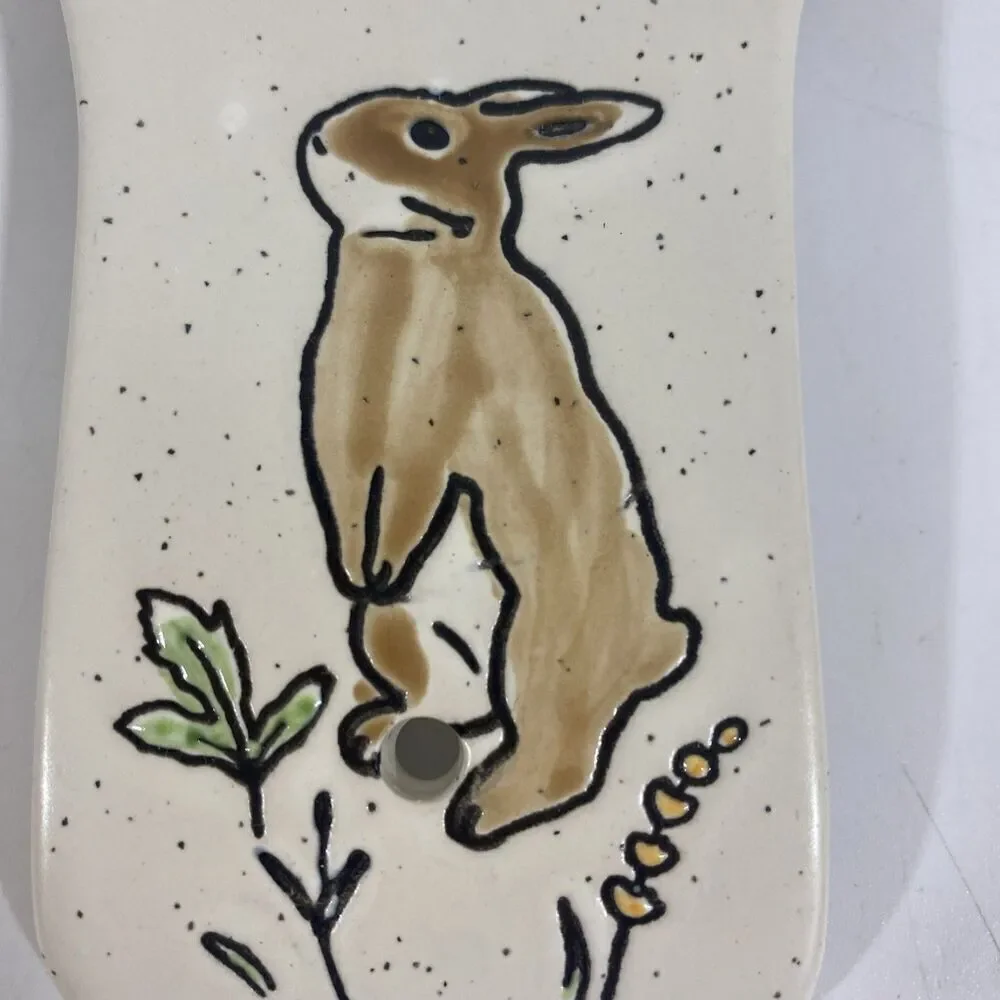 Eli + Ana‎ Bunny Rabbit Pottery Art Spoon Rest - Picture 6 of 7